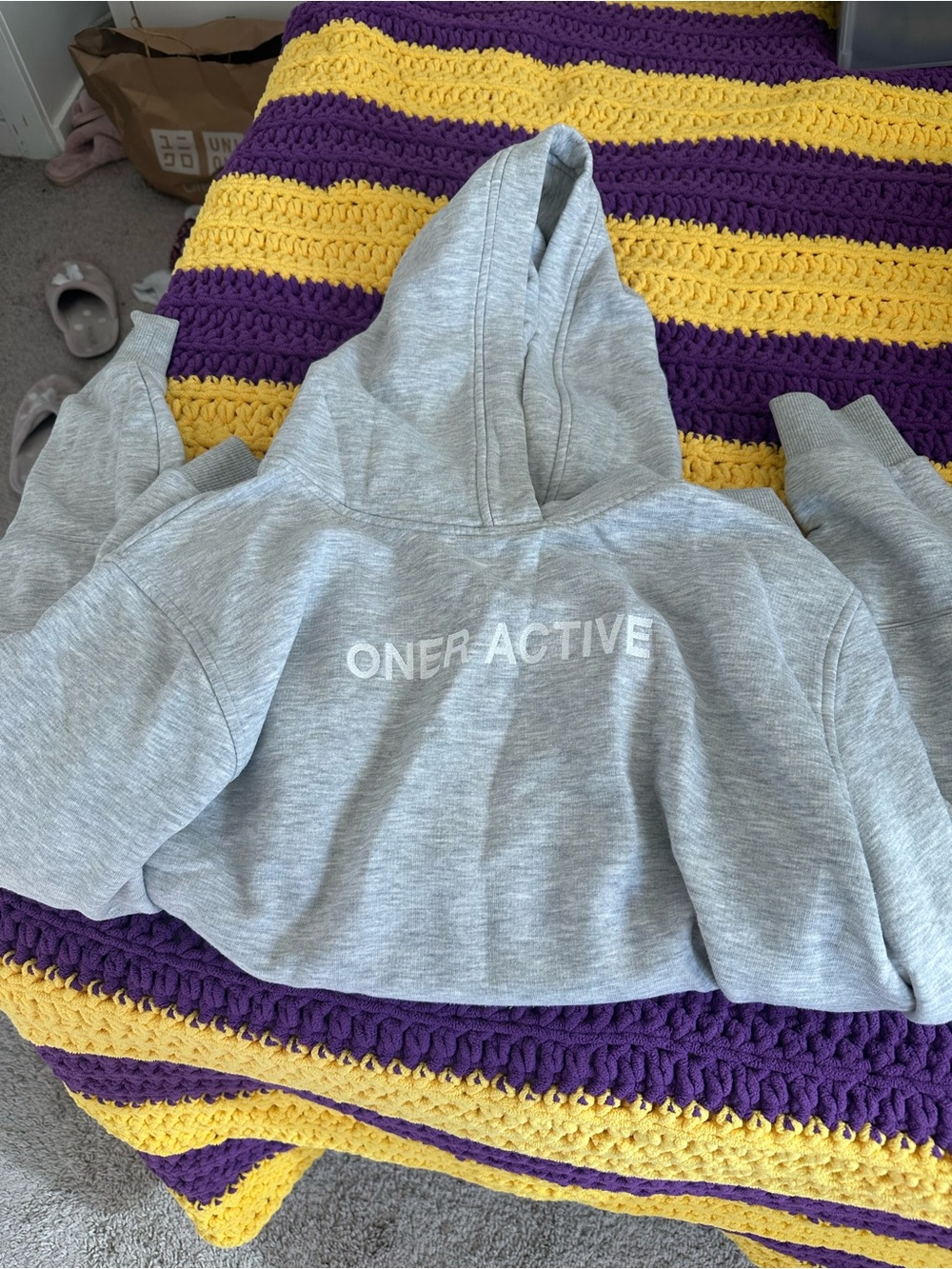 Grey ONER*Active Cropped Hoodie